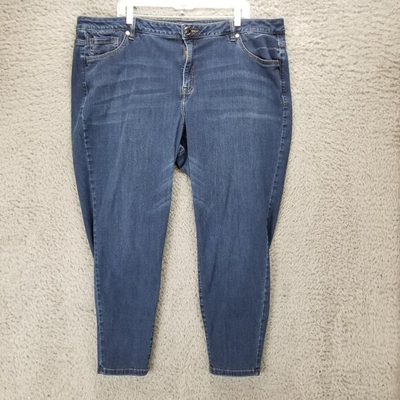 Lane Bryant Jeans Womens 24 Plus Blue Super Stretch Ankle Denim - Picture 1 of 15